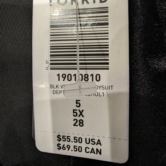 Stretch Velvet black V-Neck Long Sleeve Bodysuit Plus size 5x - Picture 8 of 8